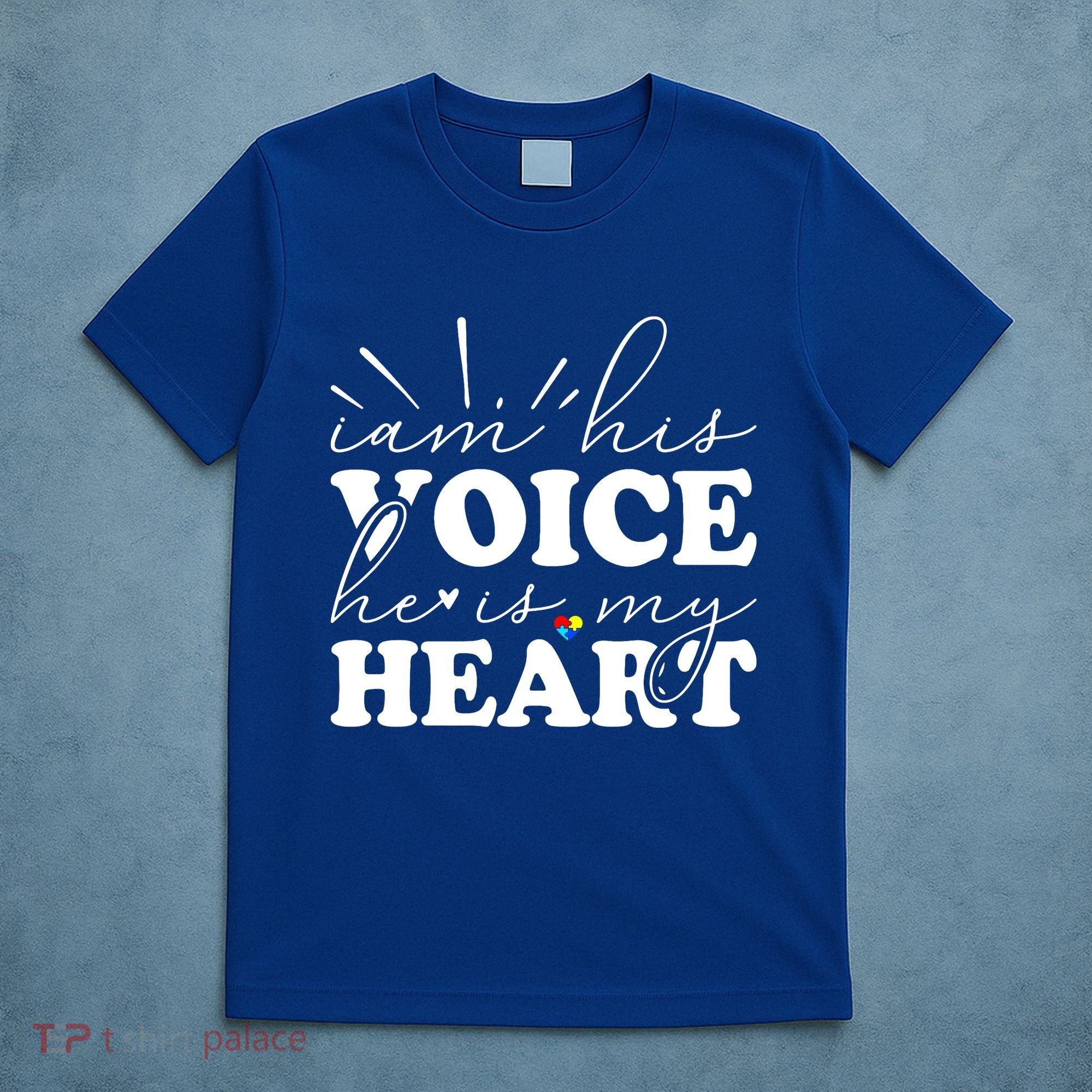 I Am His Voice He Is My Heart Autism Awareness T-Shirt
