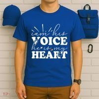 I Am His Voice He Is My Heart Autism Awareness T-Shirt thumb 6
