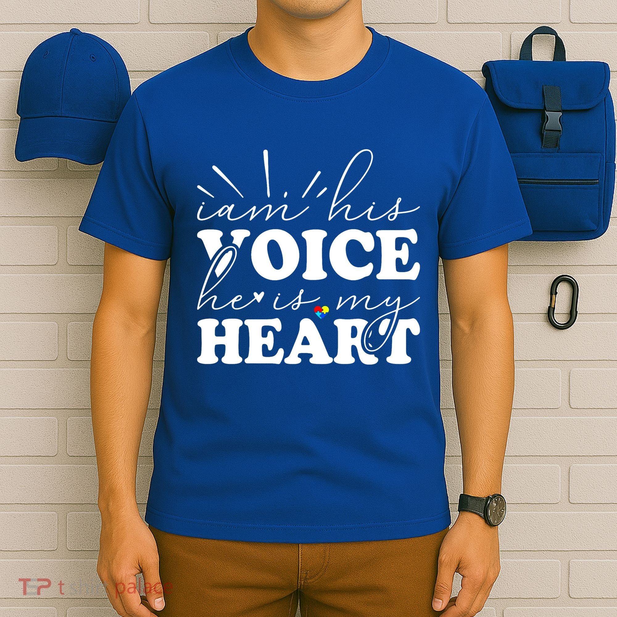 I Am His Voice He Is My Heart Autism Awareness T-Shirt
