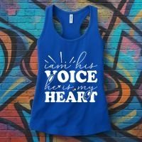 I Am His Voice He Is My Heart Autism Awareness Women's Tank Top thumb 3