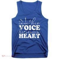 I Am His Voice He Is My Heart Autism Awareness Tank Top thumb 0