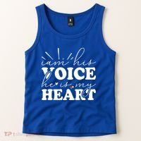 I Am His Voice He Is My Heart Autism Awareness Tank Top thumb 2
