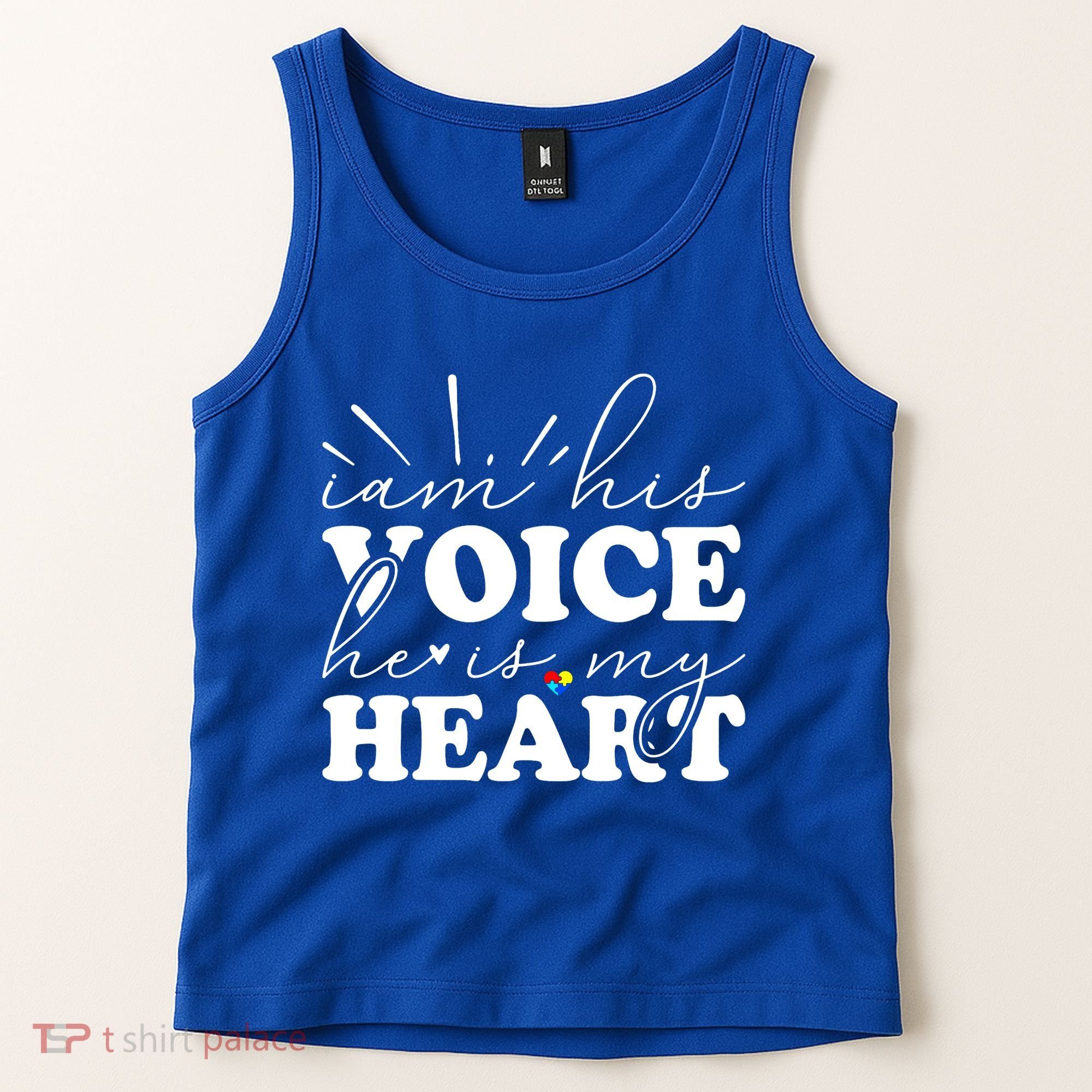 I Am His Voice He Is My Heart Autism Awareness Tank Top
