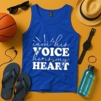I Am His Voice He Is My Heart Autism Awareness Tank Top thumb 4
