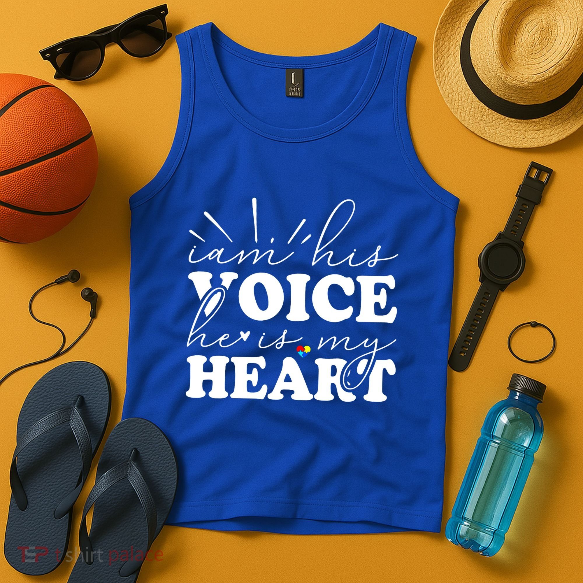 I Am His Voice He Is My Heart Autism Awareness Tank Top