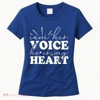 I Am His Voice He Is My Heart Autism Awareness Women's T-Shirt thumb 0