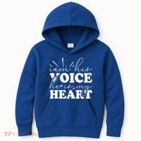 I Am His Voice He Is My Heart Autism Awareness Kids Hoodie thumb 0
