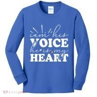 I Am His Voice He Is My Heart Autism Awareness Kids Long Sleeve Shirt thumb 0