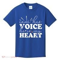 I Am His Voice He Is My Heart Autism Awareness Kids T-Shirt thumb 0