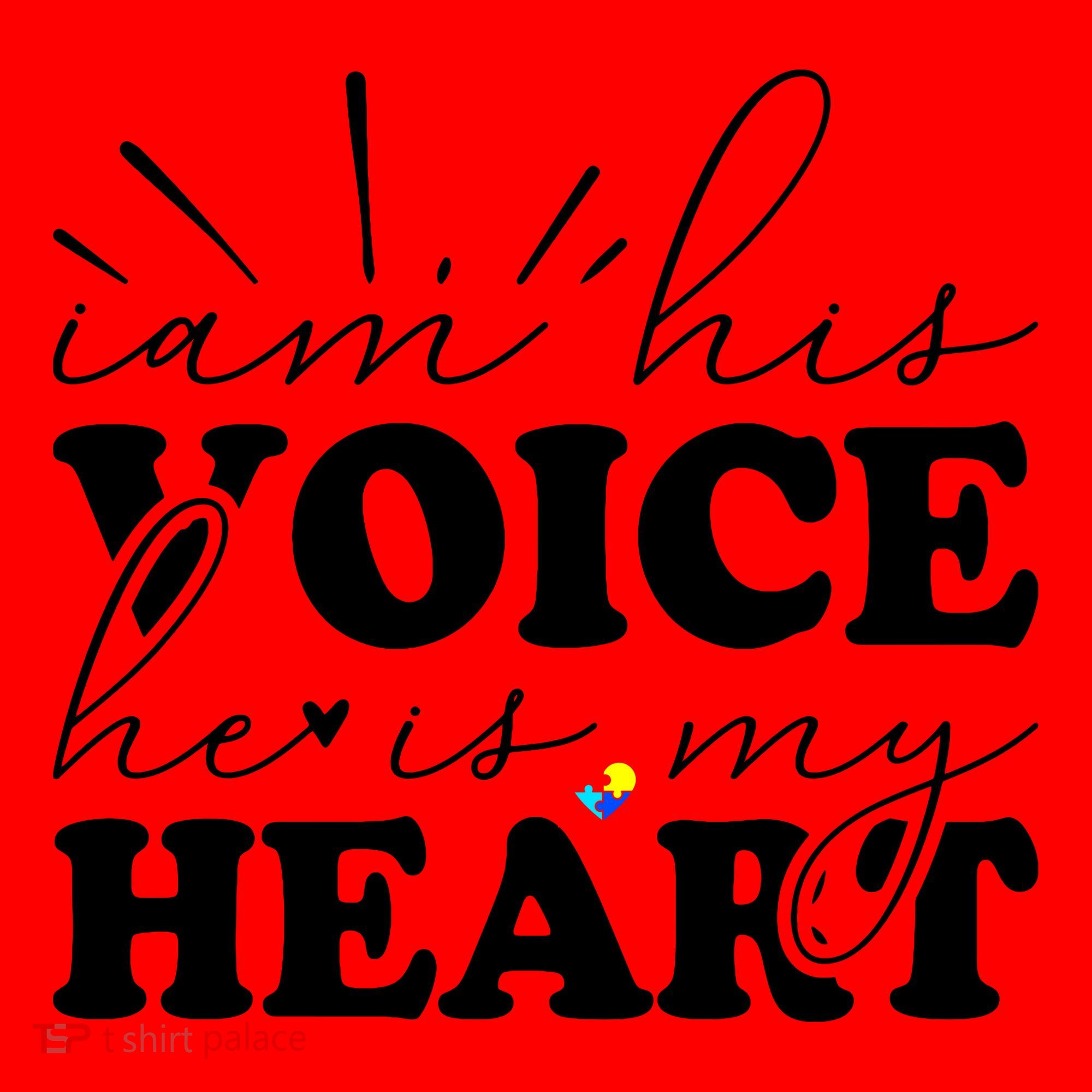 I Am His Voice He Is My Heart Autism Awareness Santa Hat