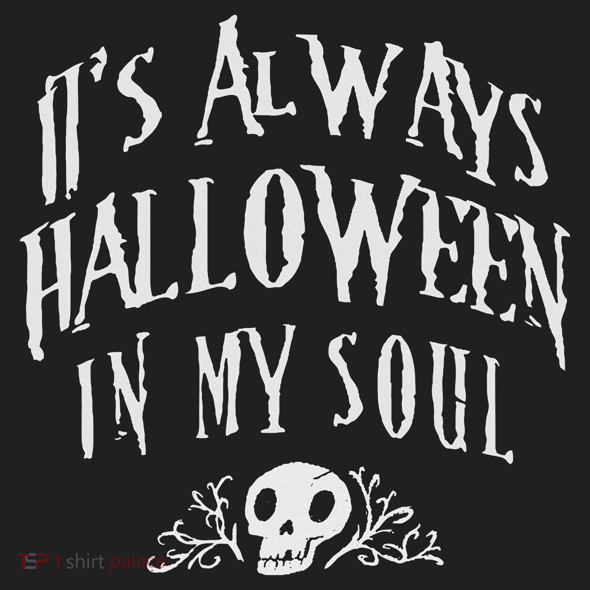 Its Always Halloween in my Soul Cute Spooky Skull Meme Quote Golf Towel