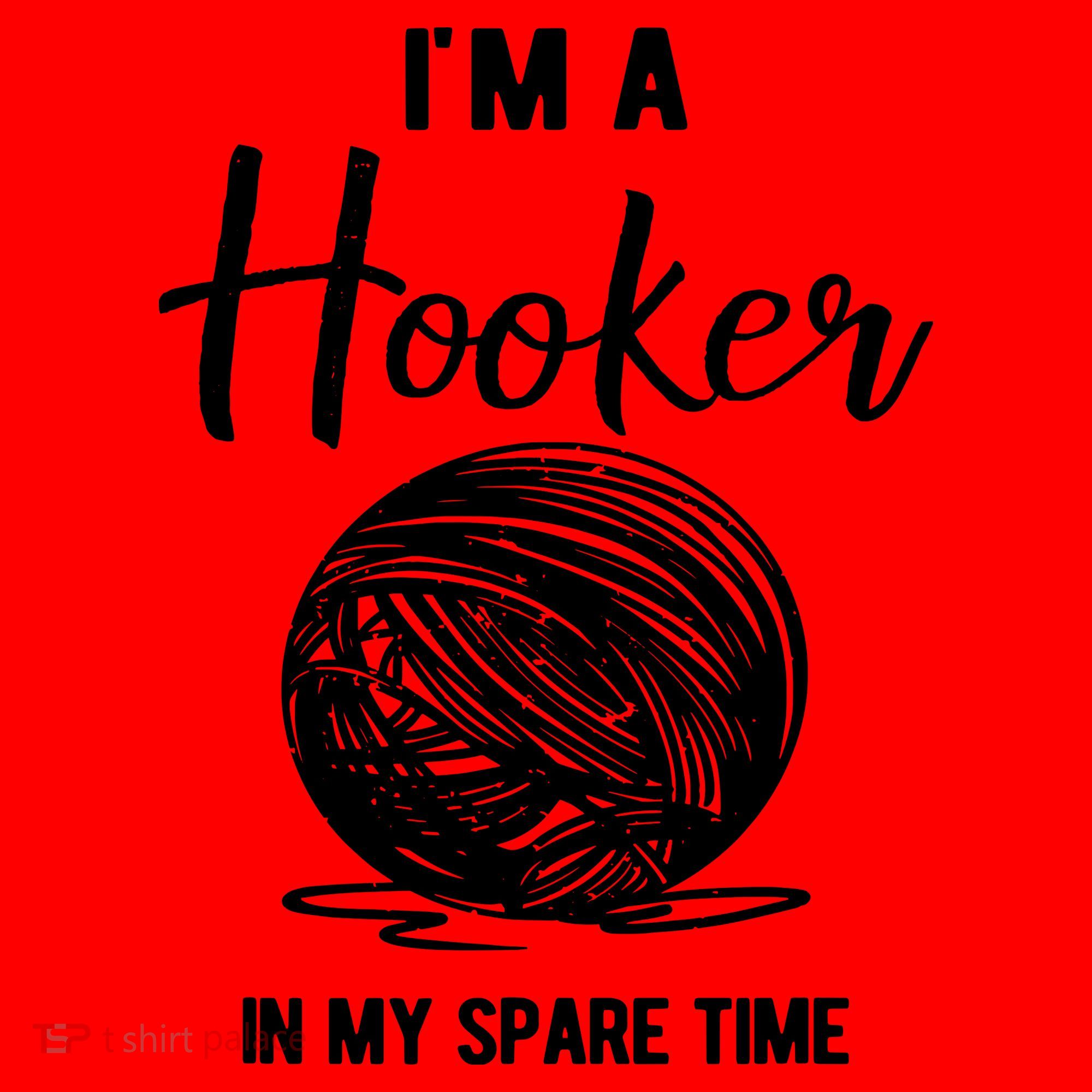 I'm A Hooker In My Spare Time Funny Crocheting Santa Hat