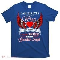 I Am His Wife He Is My Guardian Angel For Wife Lost Husband Gift T-Shirt thumb 0