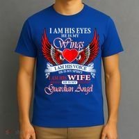 I Am His Wife He Is My Guardian Angel For Wife Lost Husband Gift T-Shirt thumb 3