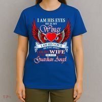 I Am His Wife He Is My Guardian Angel For Wife Lost Husband Gift T-Shirt thumb 4