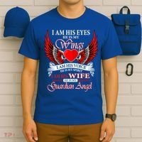 I Am His Wife He Is My Guardian Angel For Wife Lost Husband Gift T-Shirt thumb 6
