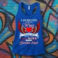 I Am His Wife He Is My Guardian Angel For Wife Lost Husband Gift Women's Tank Top thumb 3