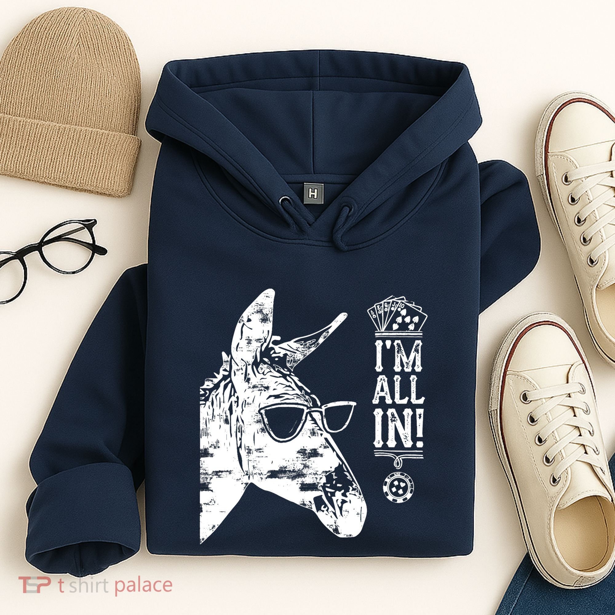 I'm All In Funny Poker Donkey Hoodie