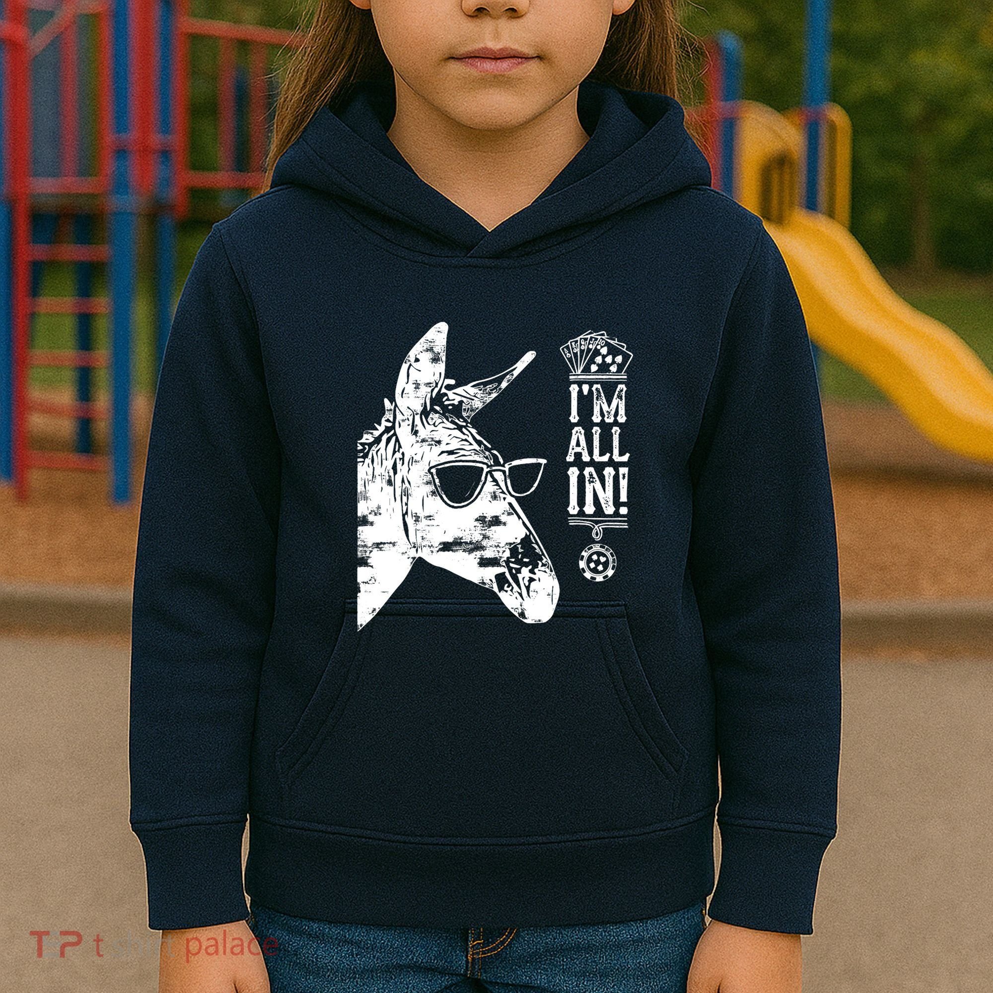 I'm All In Funny Poker Donkey Kids Hoodie