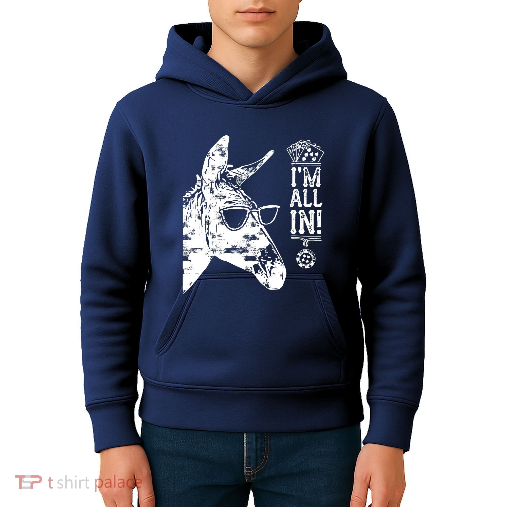 I'm All In Funny Poker Donkey Kids Hoodie