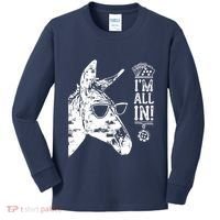 I'm All In Funny Poker Donkey Kids Long Sleeve Shirt thumb 0