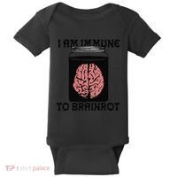 I Am Immune To Brainrot Baby Bodysuit thumb 0