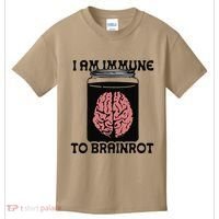 I Am Immune To Brainrot Kids T-Shirt thumb 0