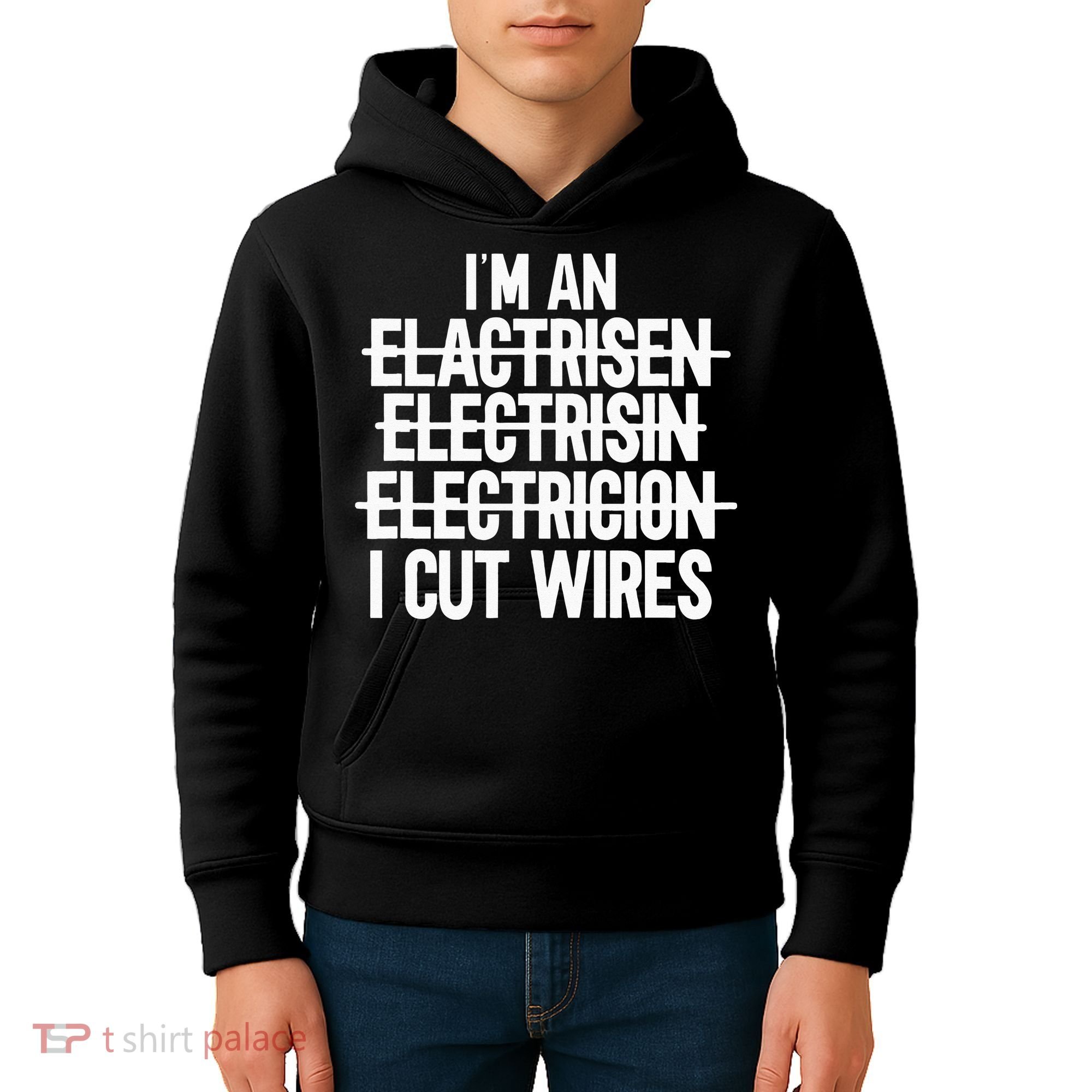 I'm An ... I Cut Wires Lineman Funny Electrician Kids Hoodie