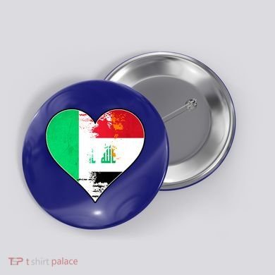 Irish And Iraqi Heart Mix Heritage Gift Button