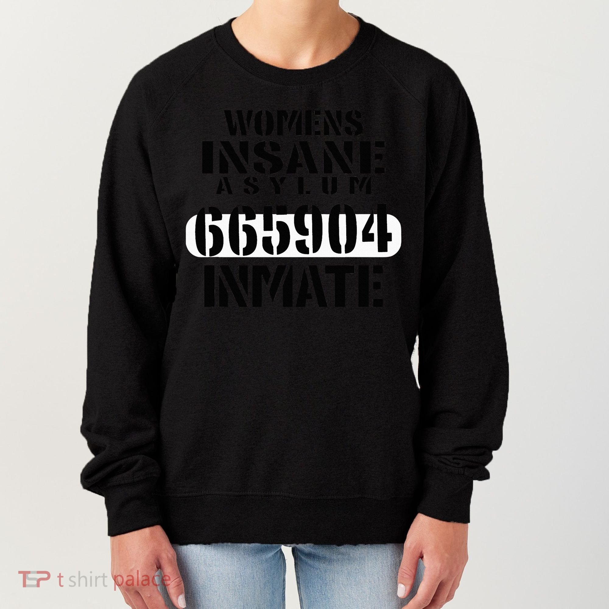 Insane Asylum Inmate With Numbers Halloween Women's Sweatshirt