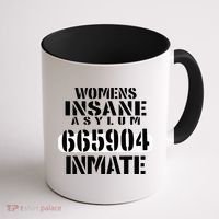 Insane Asylum Inmate With Numbers Halloween Coffee Mug thumb 1