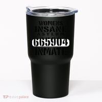 Insane Asylum Inmate With Numbers Halloween Tumbler thumb 0
