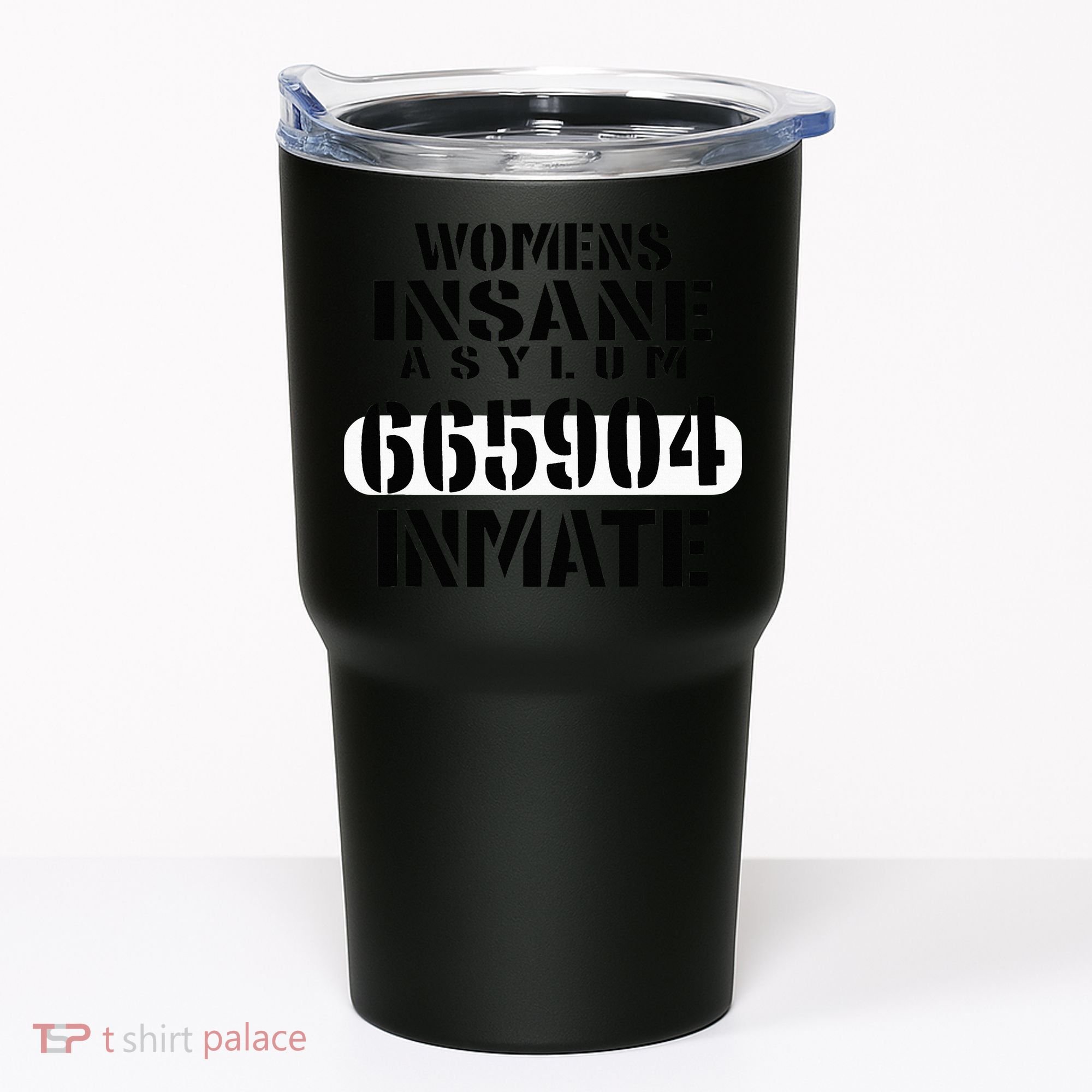 Insane Asylum Inmate With Numbers Halloween Tumbler