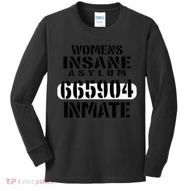 Insane Asylum Inmate With Numbers Halloween Kids Long Sleeve Shirt