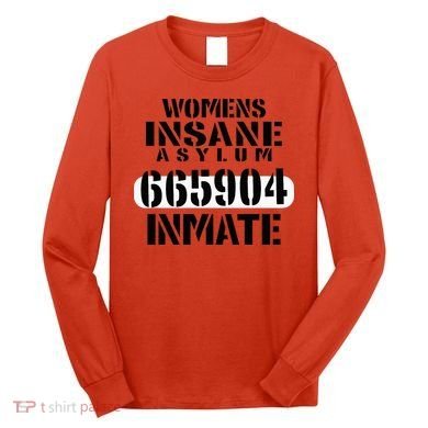 Insane Asylum Inmate With Numbers Halloween Long Sleeve Shirt