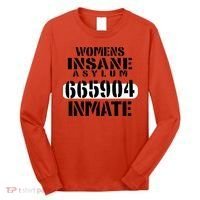 Insane Asylum Inmate With Numbers Halloween Long Sleeve Shirt thumb 0