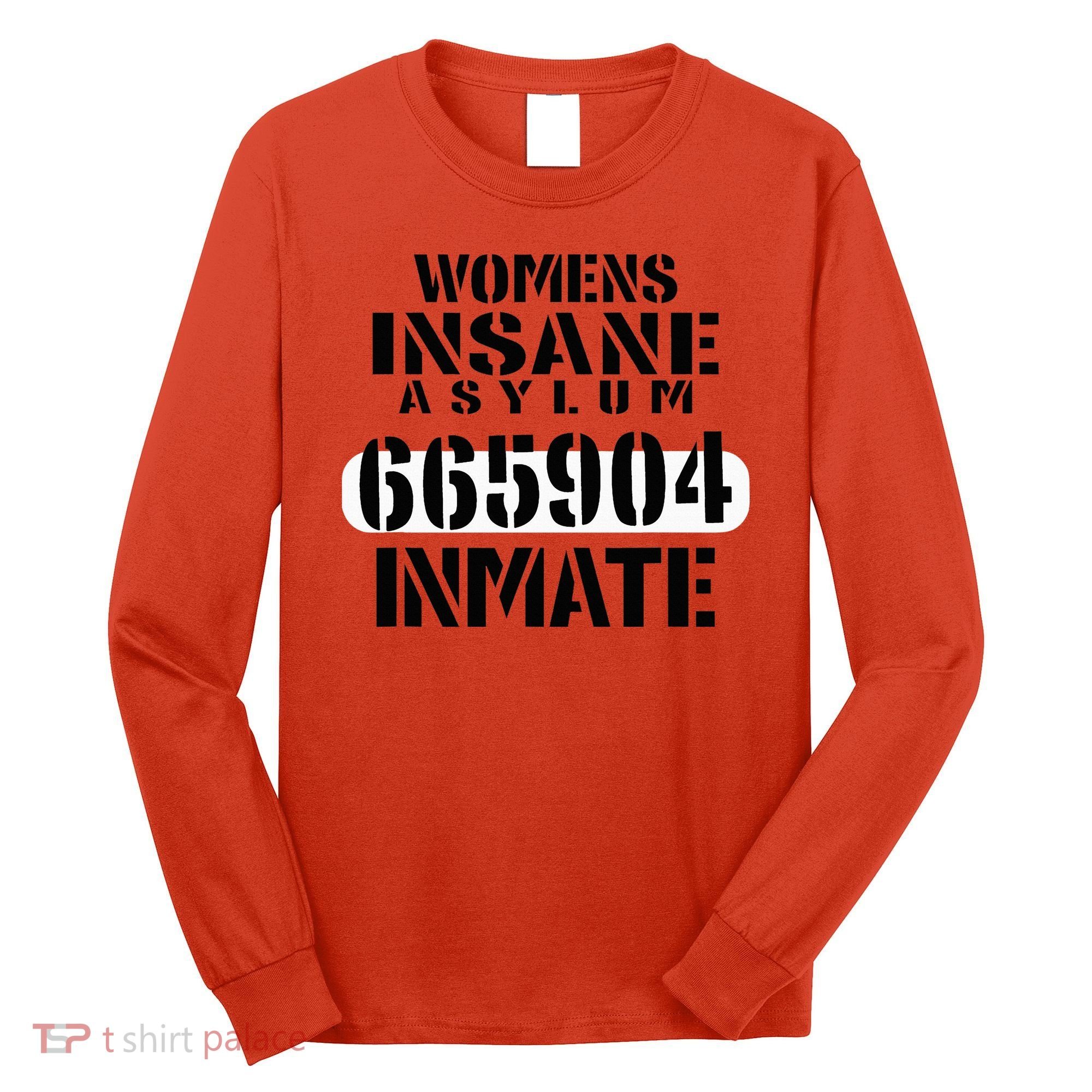 Insane Asylum Inmate With Numbers Halloween Long Sleeve Shirt