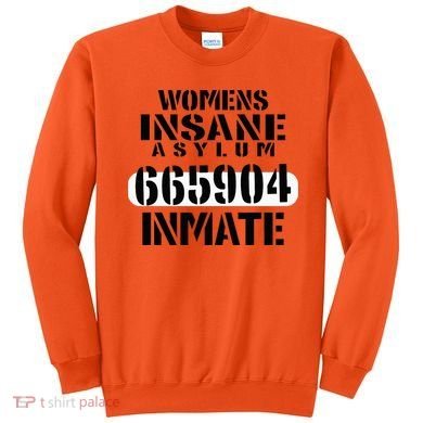 Insane Asylum Inmate With Numbers Halloween Sweatshirt