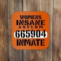 Insane Asylum Inmate With Numbers Halloween Coaster thumb 0