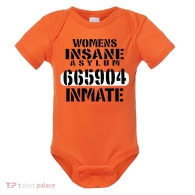 Insane Asylum Inmate With Numbers Halloween Baby Bodysuit