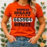 Insane Asylum Inmate With Numbers Halloween Women's T-Shirt thumb 2