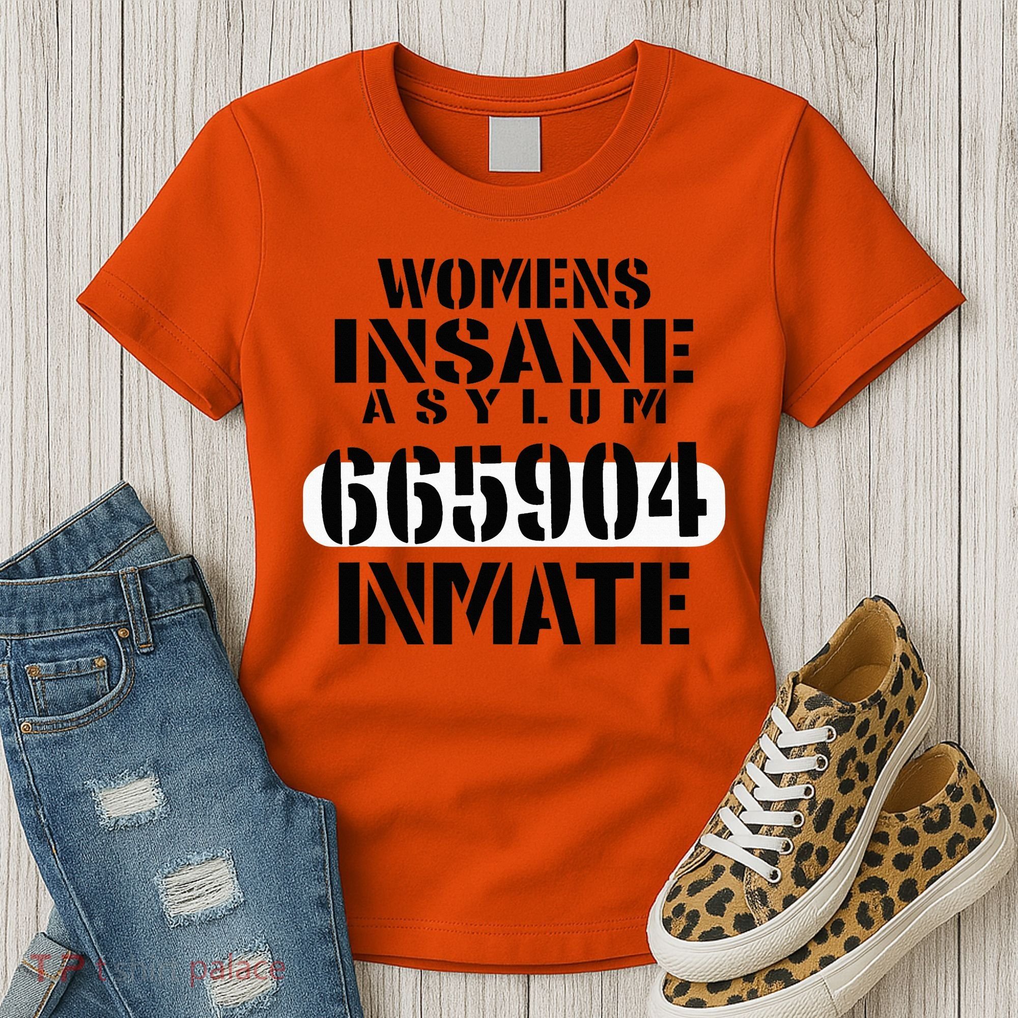 Insane Asylum Inmate With Numbers Halloween Women's T-Shirt