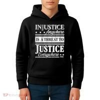 Injustice Anywhere Is A Threat To Justice Everywhere MLK Kids Hoodie thumb 4