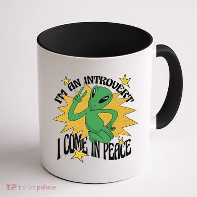 I'm An Introvert I Come In Peace Alien Coffee Mug back
