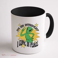 I'm An Introvert I Come In Peace Alien Coffee Mug thumb 1