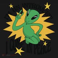 I'm An Introvert I Come In Peace Alien Coaster thumb 2