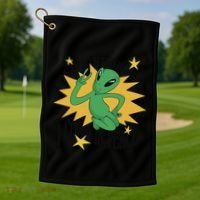 I'm An Introvert I Come In Peace Alien Golf Towel thumb 1