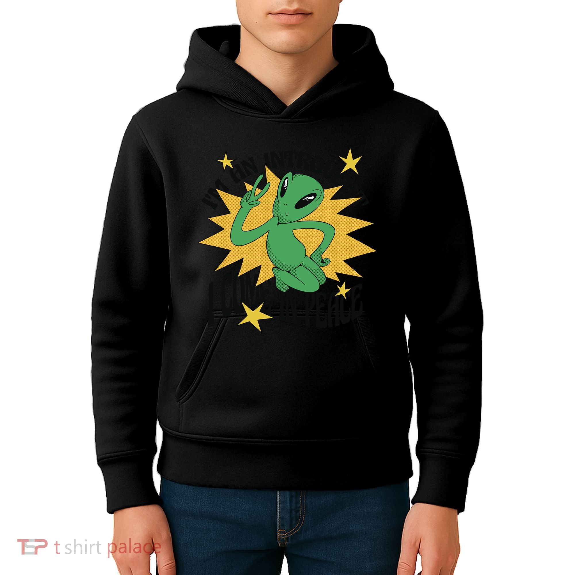 I'm An Introvert I Come In Peace Alien Kids Hoodie