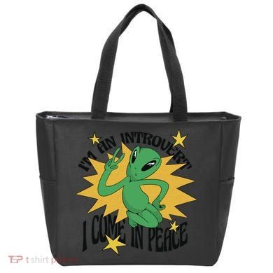 I'm An Introvert I Come In Peace Alien Tote Bag