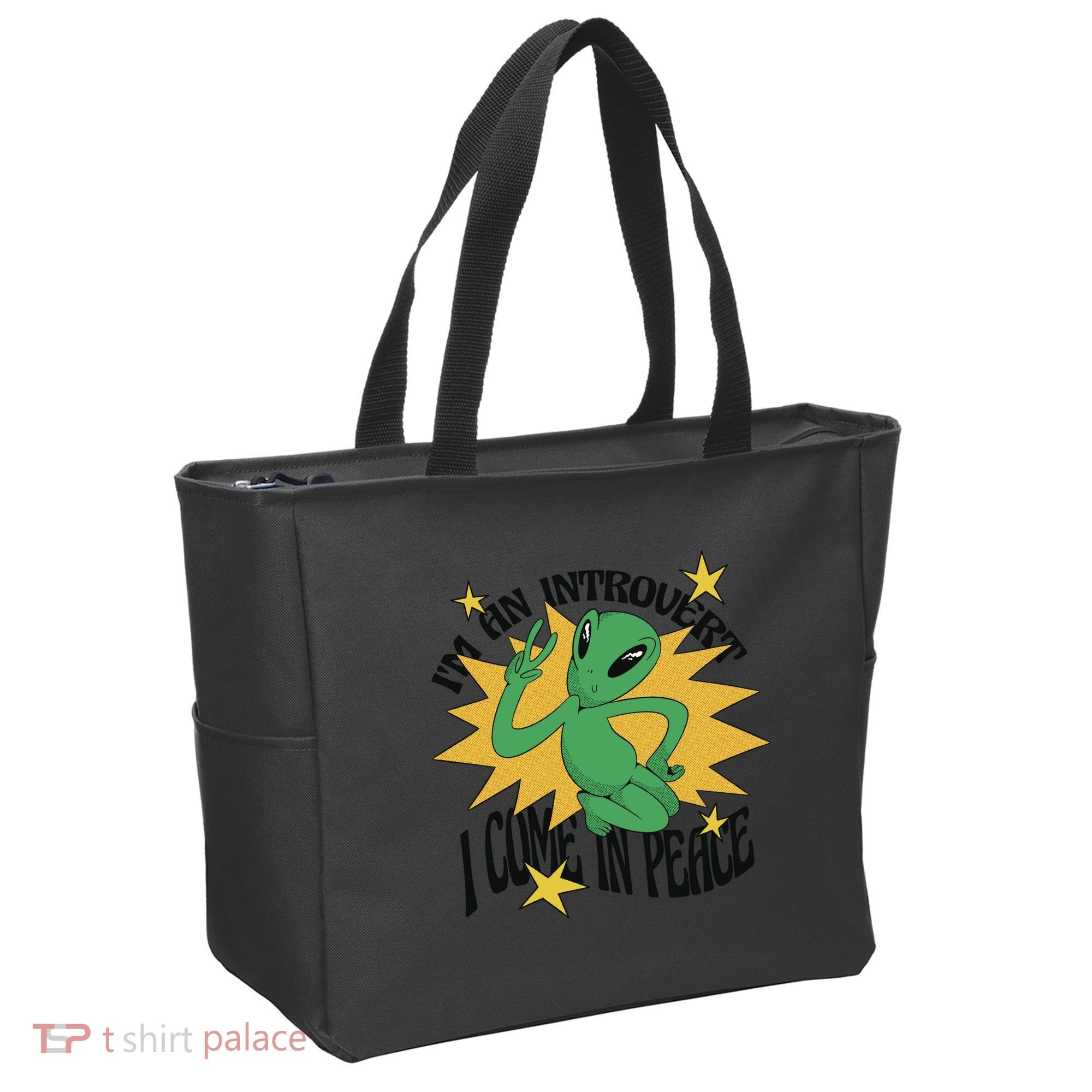 I'm An Introvert I Come In Peace Alien Tote Bag